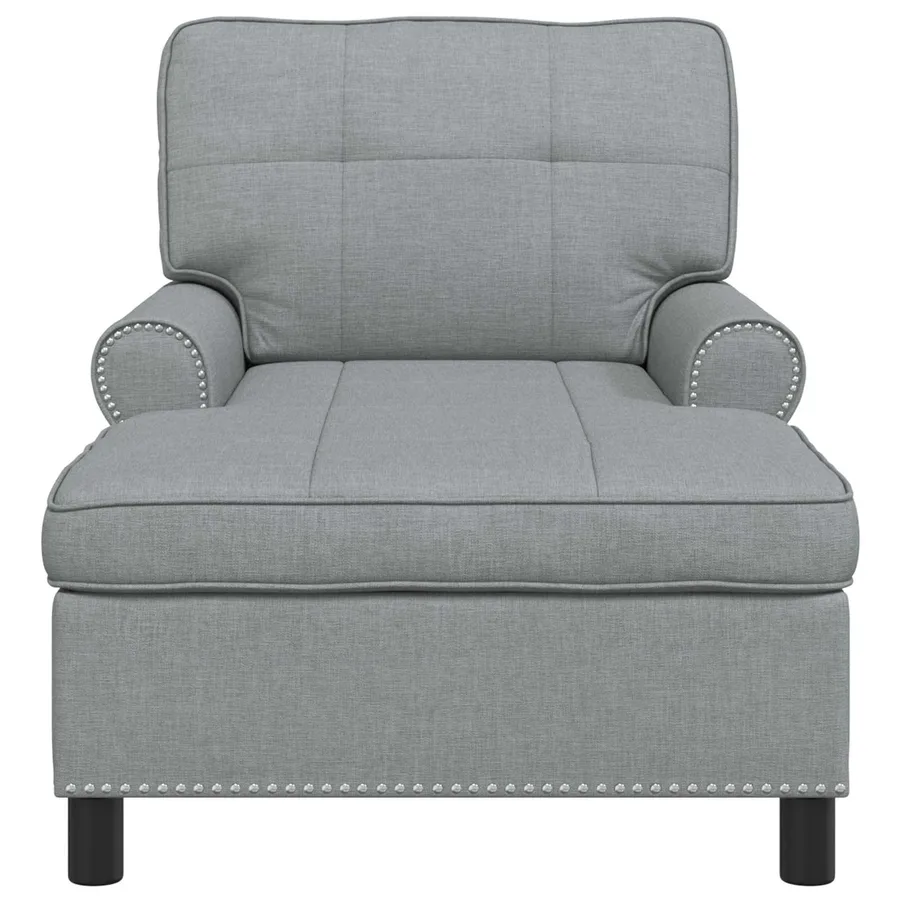 Chaise longue avec coussin Gris clair 91 x 157 x 91 cm tissu - 4