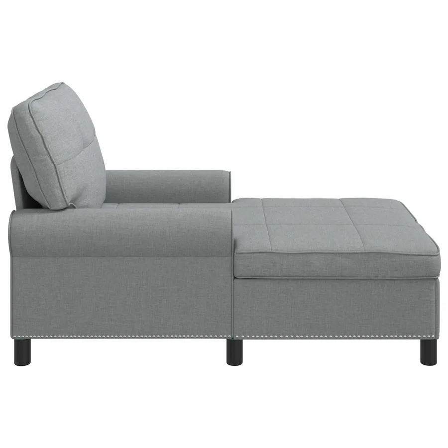 Chaise longue avec coussin Gris clair 91 x 157 x 91 cm tissu - 5