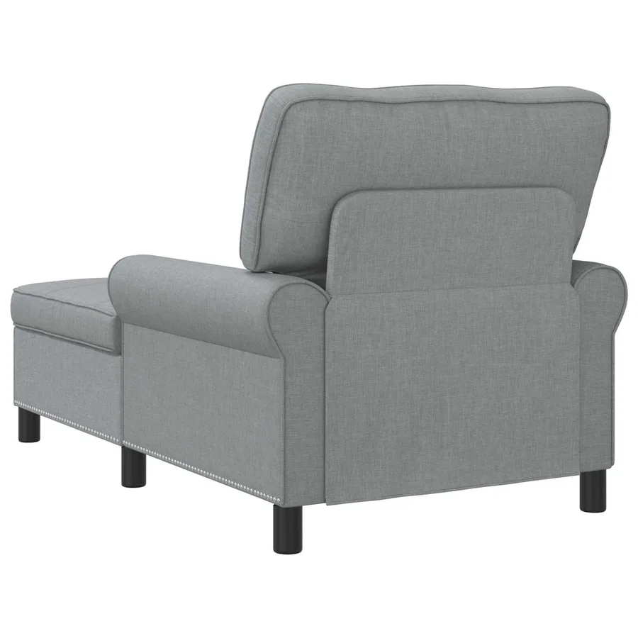 Chaise longue avec coussin Gris clair 91 x 157 x 91 cm tissu - 6
