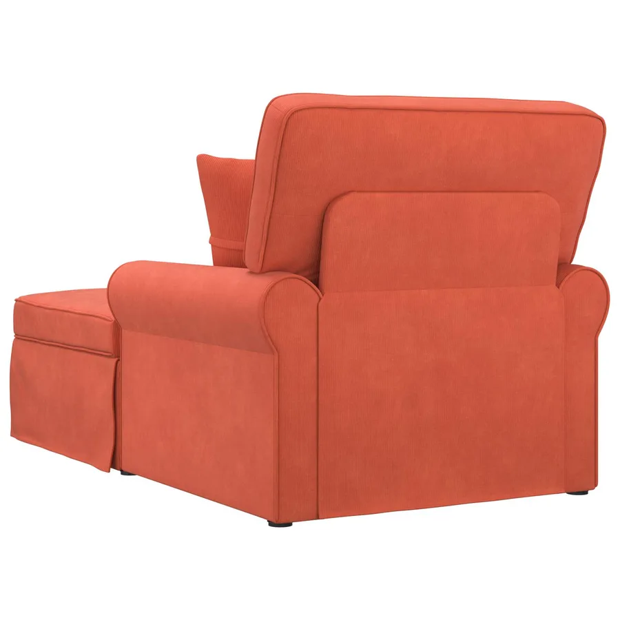 Chaise lounge avec jupe avec coussin 3 pcs Rouge orange - 6