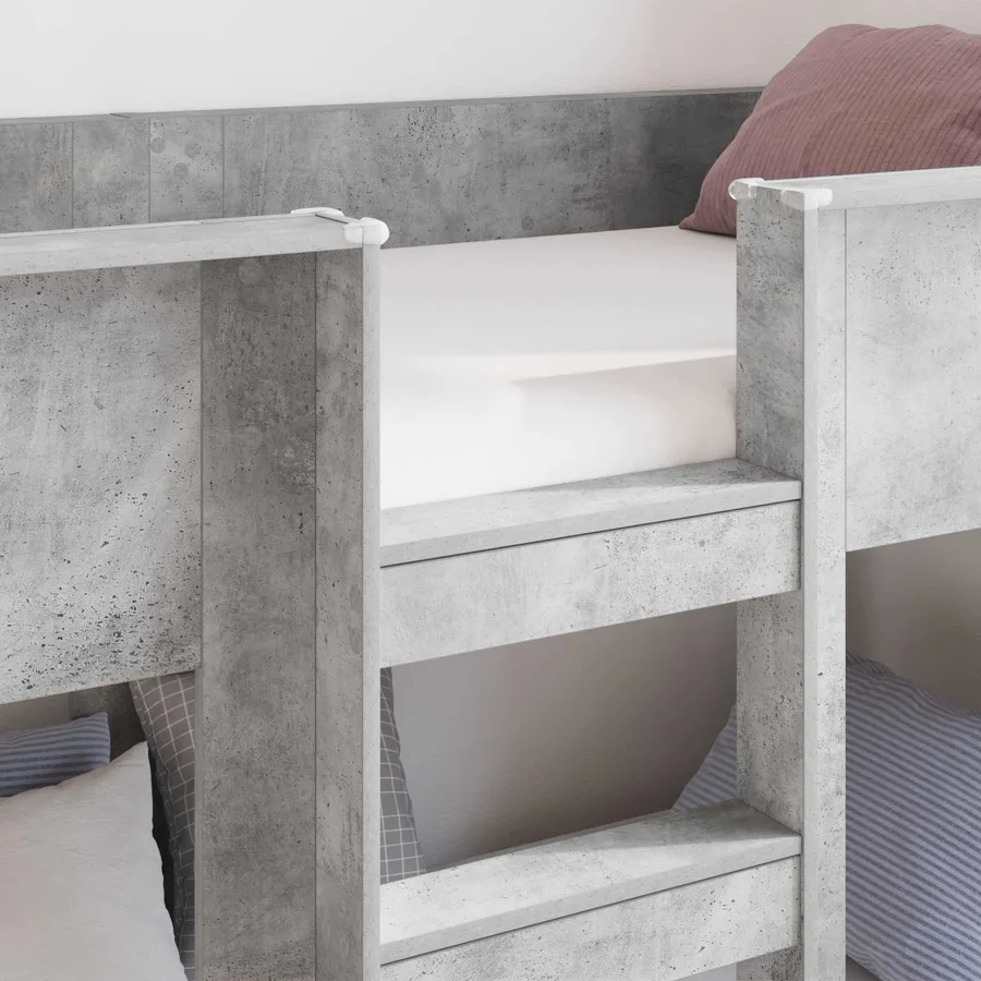 Lit Superposé pour Enfants Gris béton 80 x 200 cm - 3