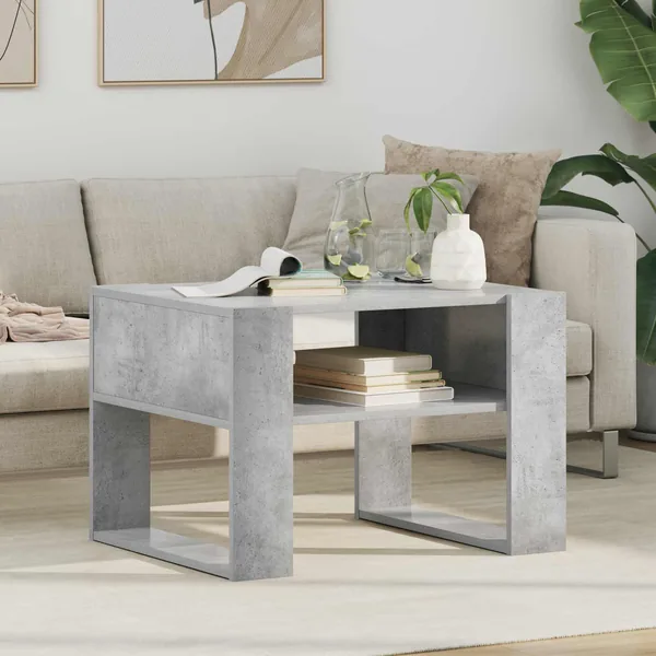 Table basse Gris béton 66 x 53 x 45 cm Bois d'ingénierie