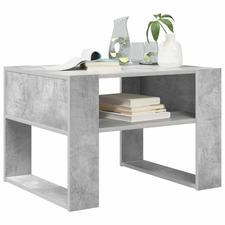 Table basse Gris béton 66 x 53 x 45 cm Bois d'ingénierie - 3
