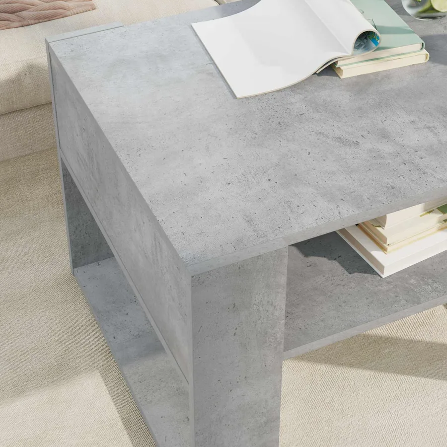 Table basse Gris béton 66 x 53 x 45 cm Bois d'ingénierie - 4