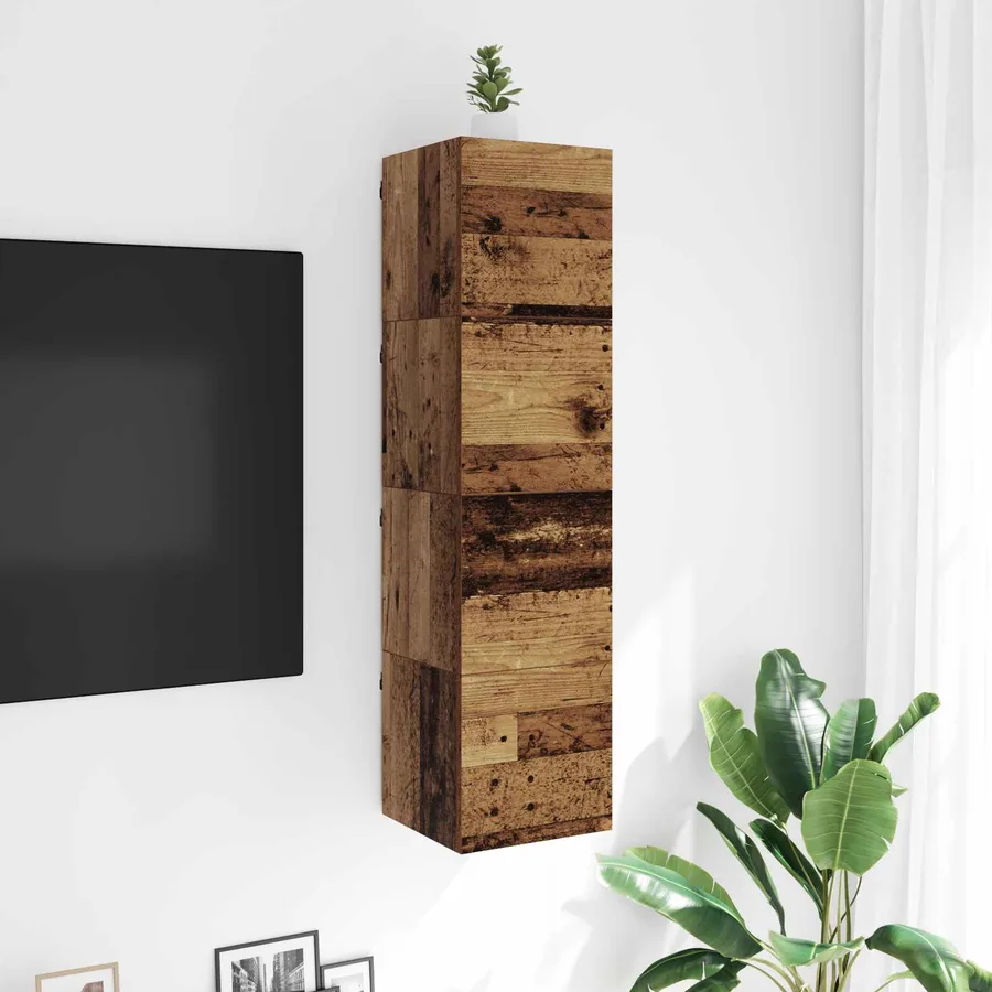 Meuble TV mural Bois ancien 30,5 x 30 x 30 cm Bois d'ingénierie - 4