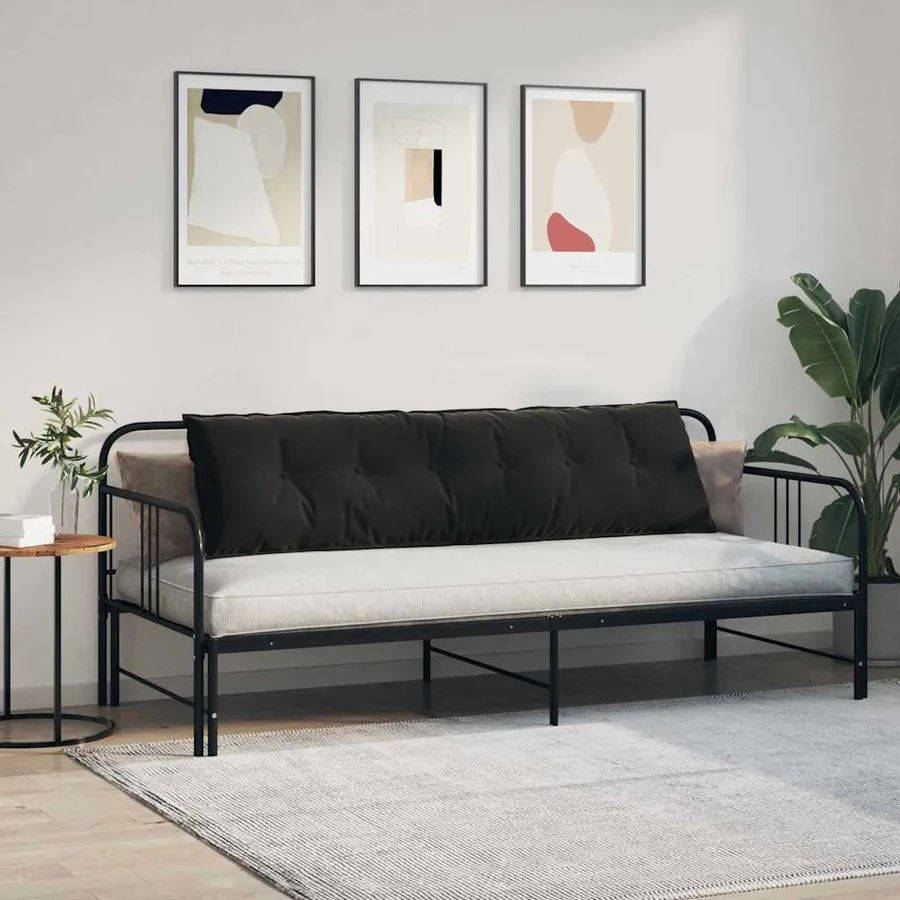 Coussin de Dos Noir 180 x 50 cm Tissu en velours côtelé - 4