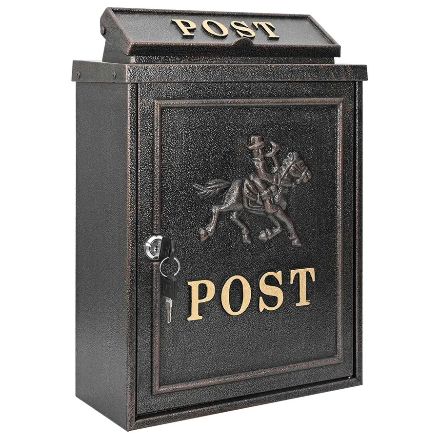 Boîte aux lettres murale Bronze 29 x 13 x 41 cm Aluminium coulé - 2
