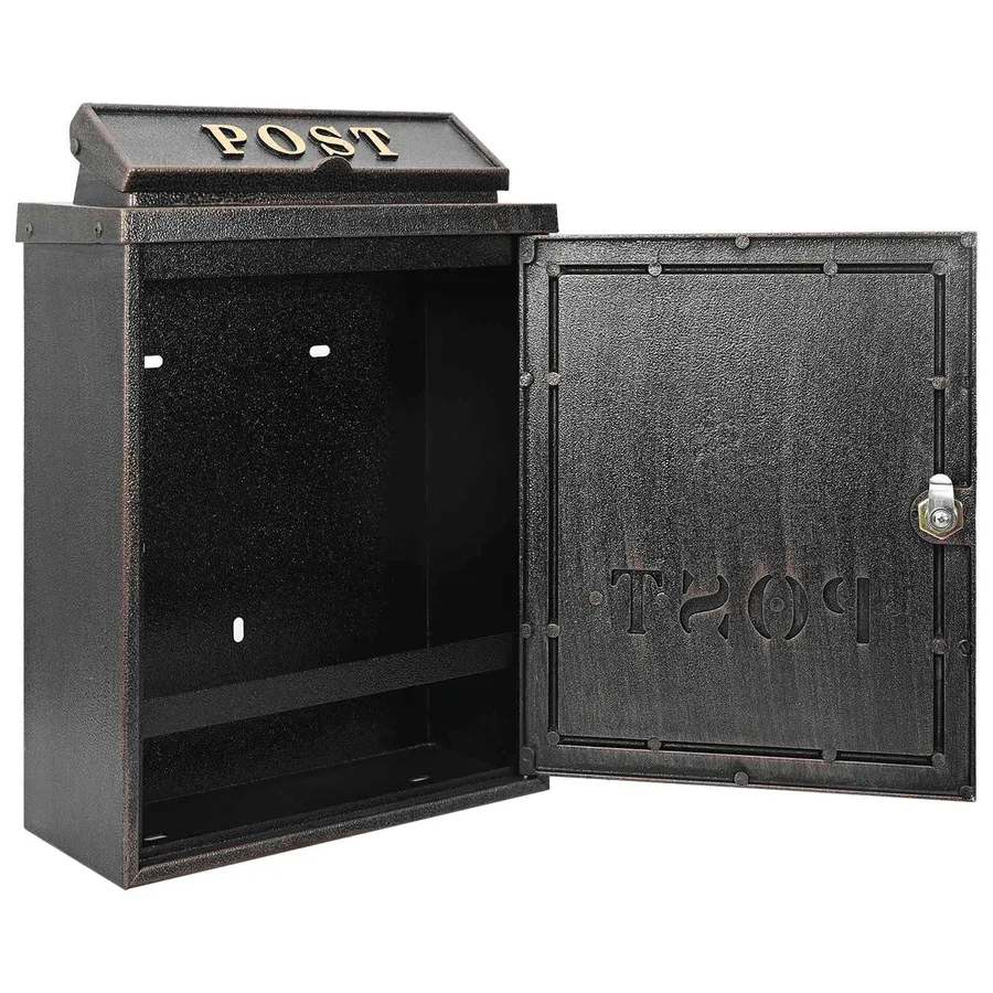 Boîte aux lettres murale Bronze 29 x 13 x 41 cm Aluminium coulé - 5