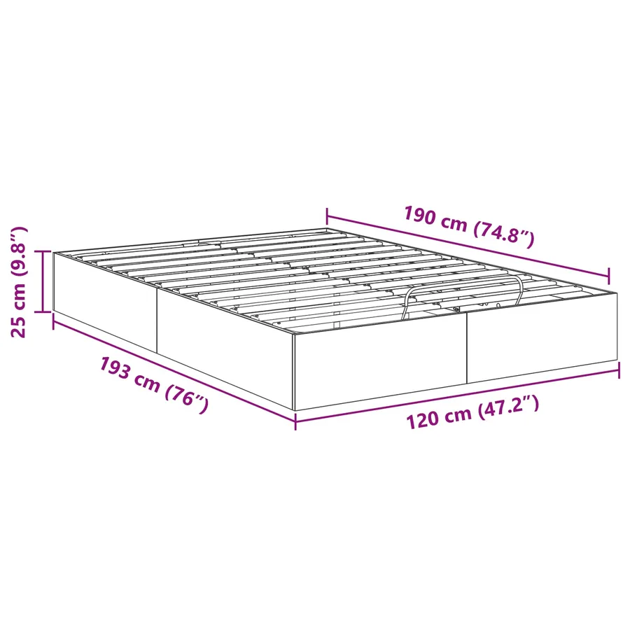 Cadre de lit ottoman avec stockage Chêne Artisanal 120 x 190 cm - 12