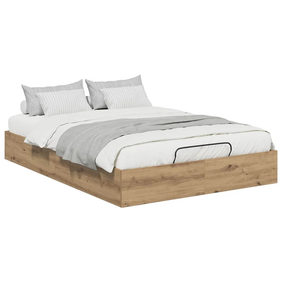 Cadre de lit ottoman avec stockage Chêne Artisanal 120 x 190 cm - 3