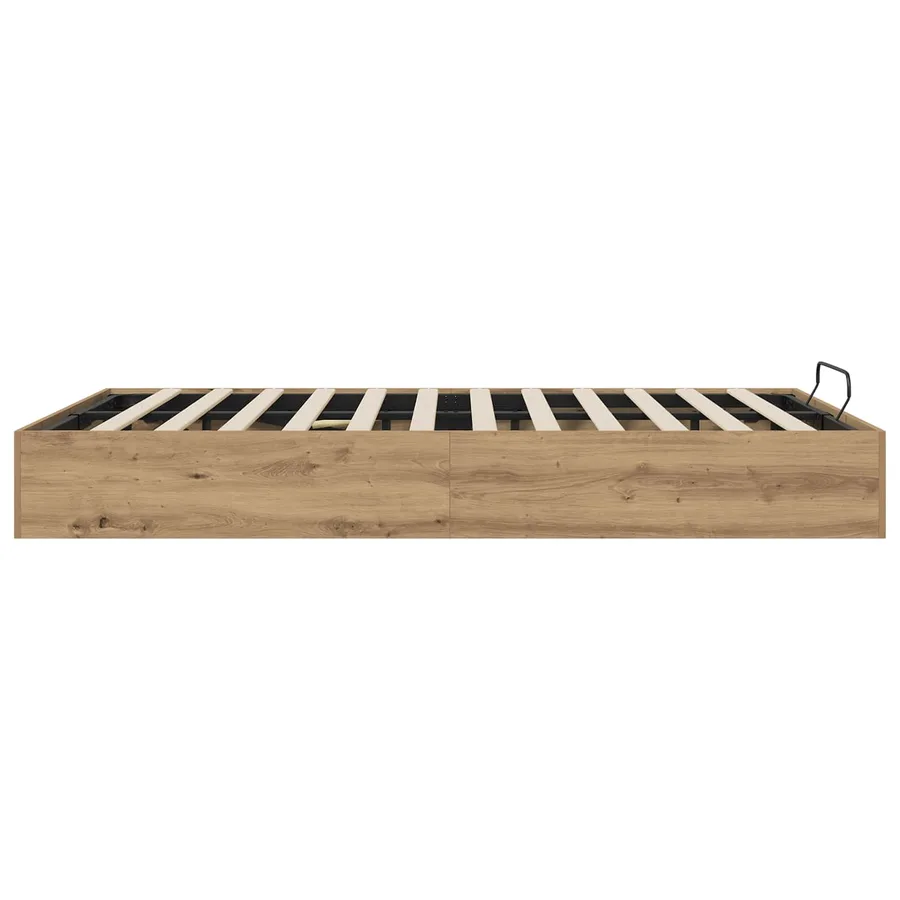 Cadre de lit ottoman avec stockage Chêne Artisanal 120 x 190 cm - 6