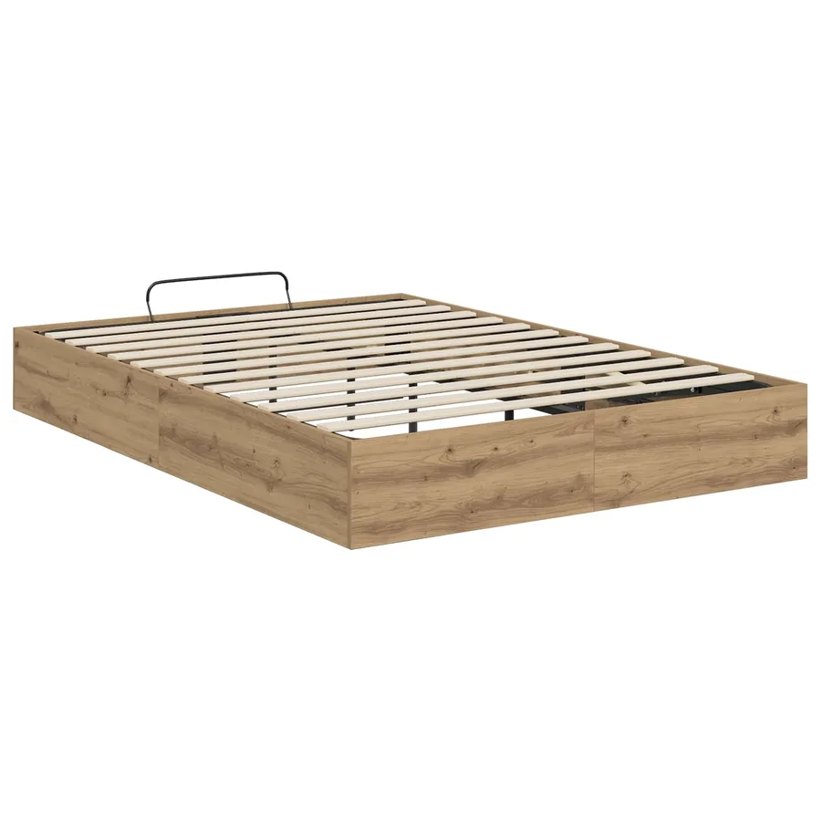 Cadre de lit ottoman avec stockage Chêne Artisanal 120 x 190 cm - 7