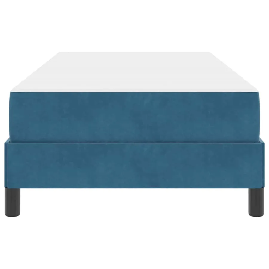 Lit à ressorts avec matelas Bleu foncé 100 x 220 cm tissu - 5