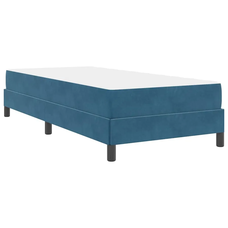 Lit à ressorts avec matelas Bleu foncé 100 x 220 cm tissu - 7