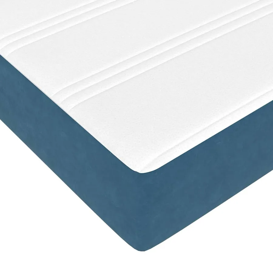 Lit à ressorts avec matelas Bleu foncé 100 x 220 cm tissu - 9