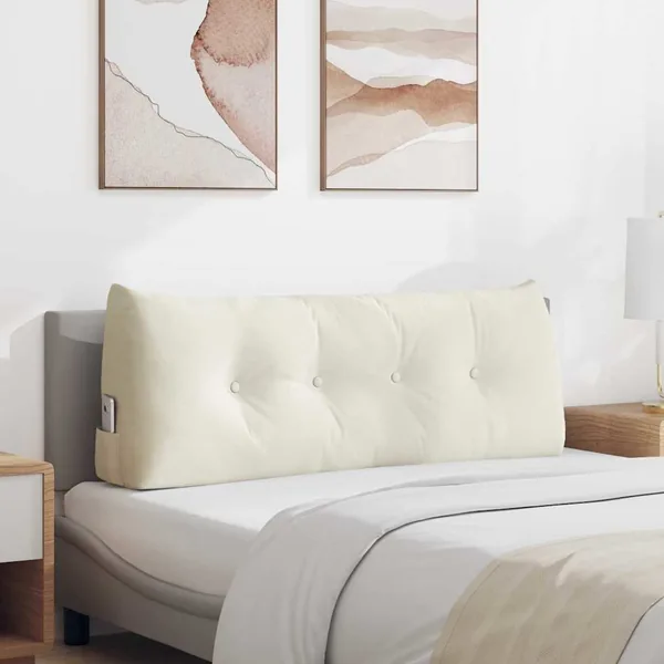 Coussin de Dos Crème 120 x 24 x 50 cm Velours