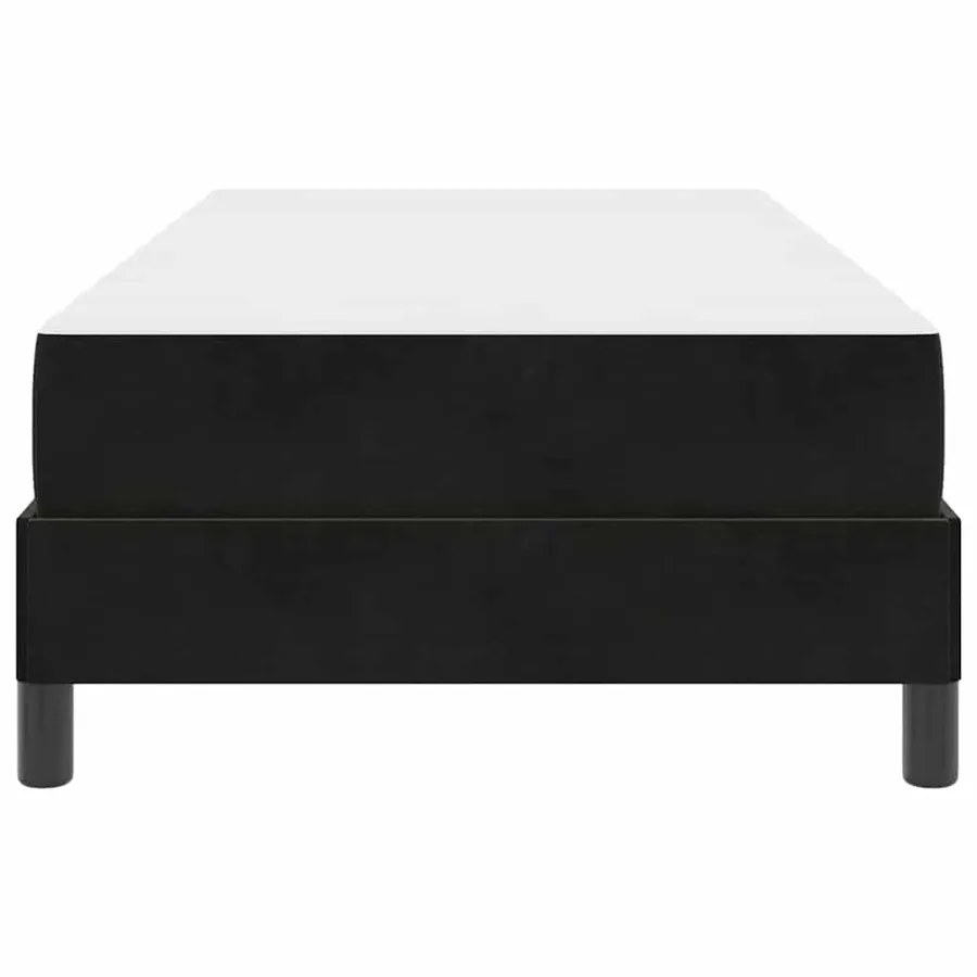 Lit à ressorts avec matelas Noir 100 x 220 cm tissu - 5