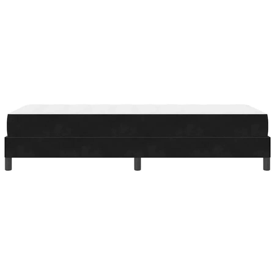 Lit à ressorts avec matelas Noir 100 x 220 cm tissu - 6
