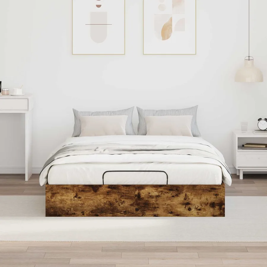 Cadre de lit ottoman avec stockage Chêne Fumé 193 x 140 x 25 cm - 4