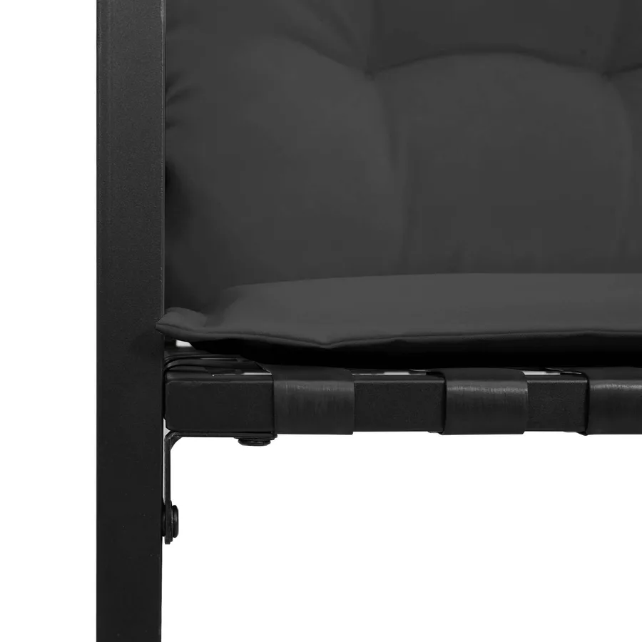 Banc à couches en bois avec coussin Gris foncé 114 x 55 x 77 cm - 7