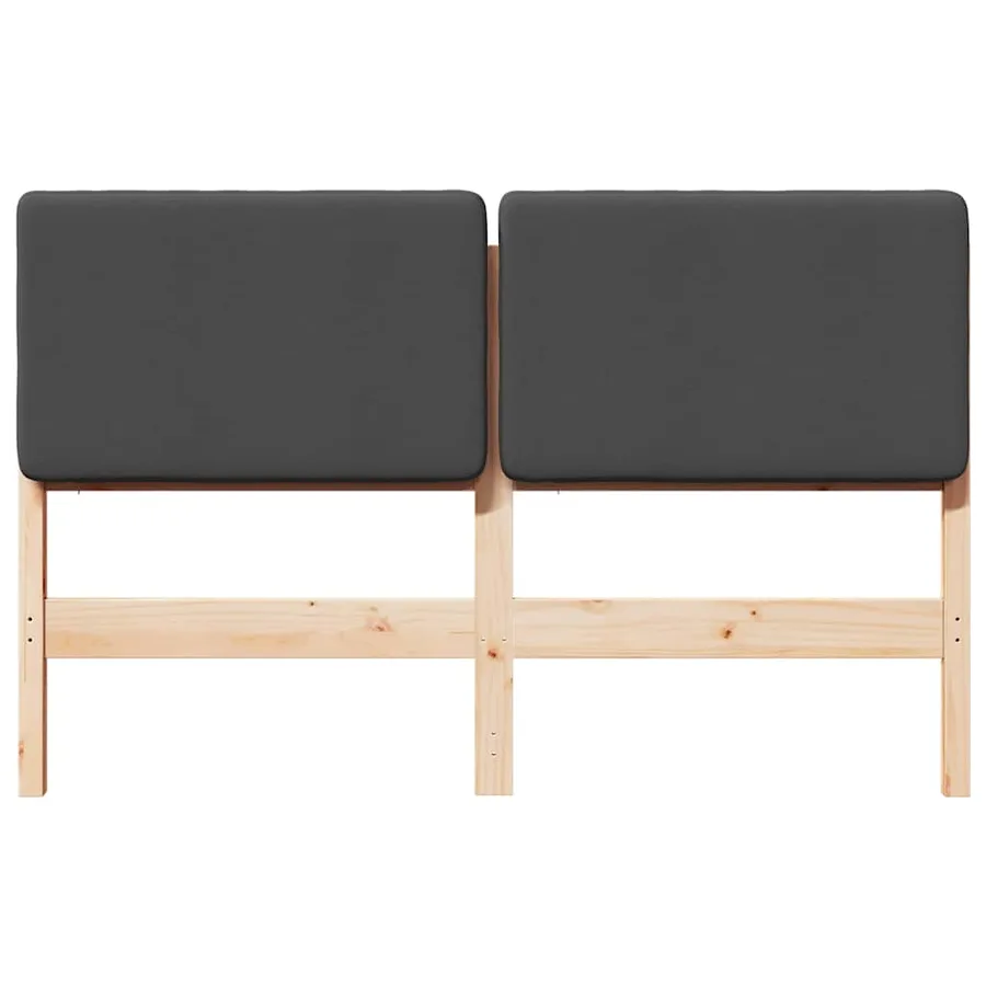Tête de lit capitonnée Brun et gris foncé 160 cm Pin massif - 4