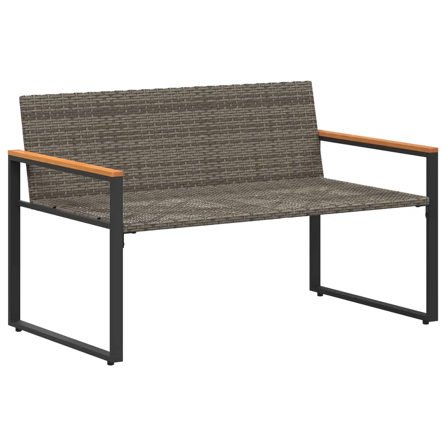 banc avec coussin Gris et Gris foncé 115 x 65 x 72 cm Rotin - 4