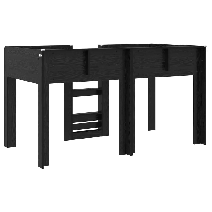 Lit Superposé pour Enfants avec stockage Chêne noir 90 x 200 cm - 7