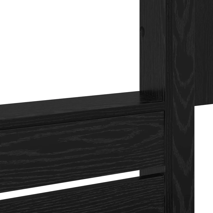 Lit Superposé pour Enfants avec stockage Chêne noir 90 x 200 cm - 9