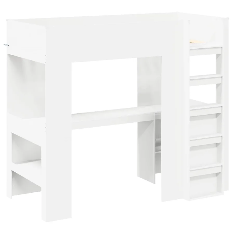 Cadre de lit superposé avec bureau Blanc 100 x 200 cm - 4