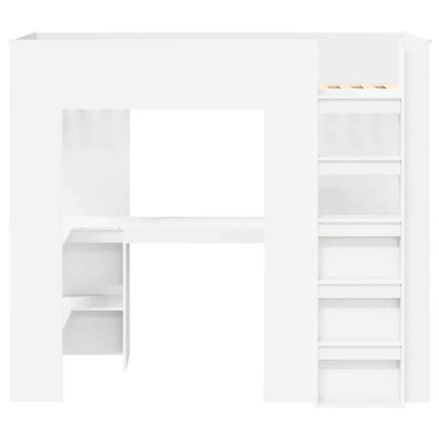 Cadre de lit superposé avec bureau Blanc 100 x 200 cm - 5