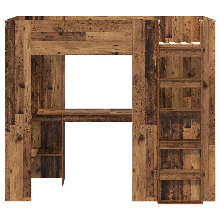 Cadre de lit superposé avec bureau Bois ancien 100 x 200 cm - 5