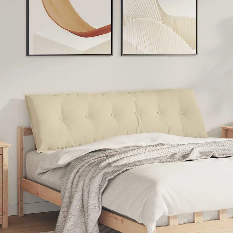 Coussin de Dos Crème 160 x 19 x 50 cm tissu