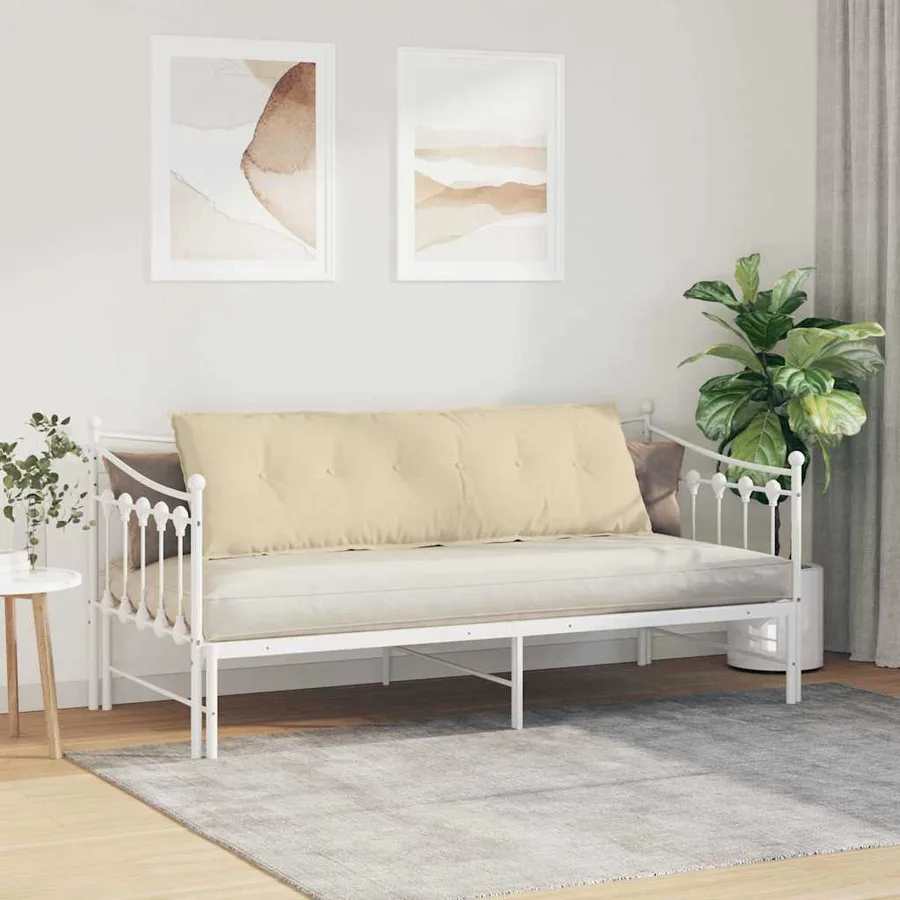 Coussin de Dos Crème 160 x 19 x 50 cm tissu - 4