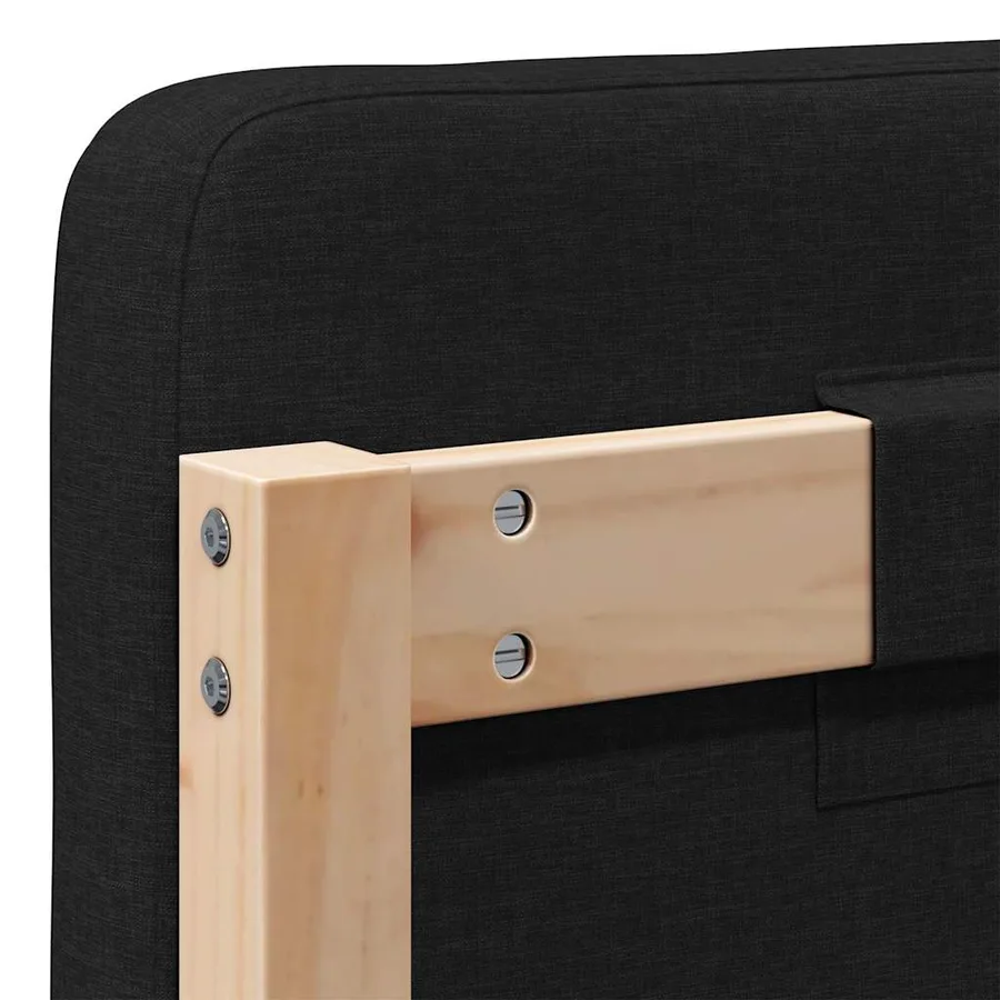 Tête de lit capitonnée Marron et Noir 150 cm Pin massif - 10
