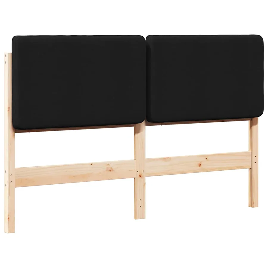 Tête de lit capitonnée Marron et Noir 150 cm Pin massif - 2