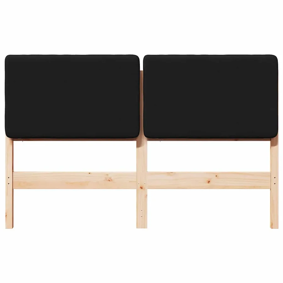 Tête de lit capitonnée Marron et Noir 150 cm Pin massif - 4