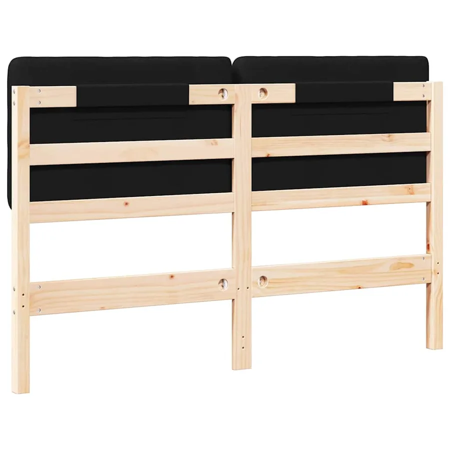 Tête de lit capitonnée Marron et Noir 150 cm Pin massif - 6