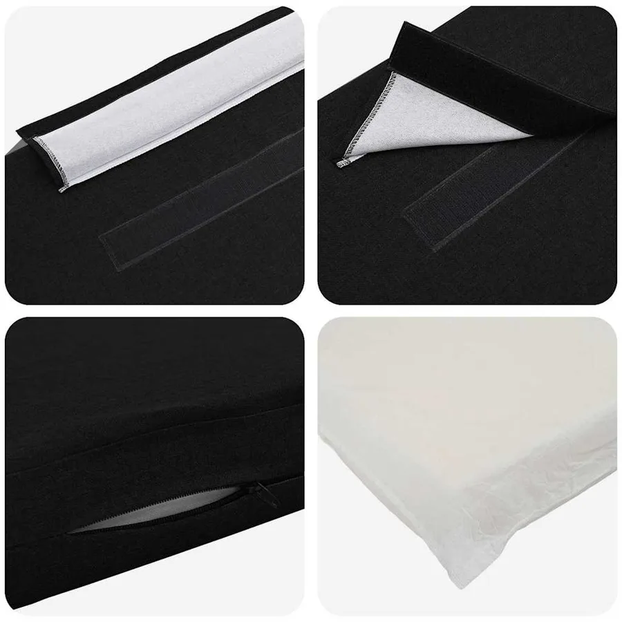 Tête de lit capitonnée Marron et Noir 150 cm Pin massif - 7