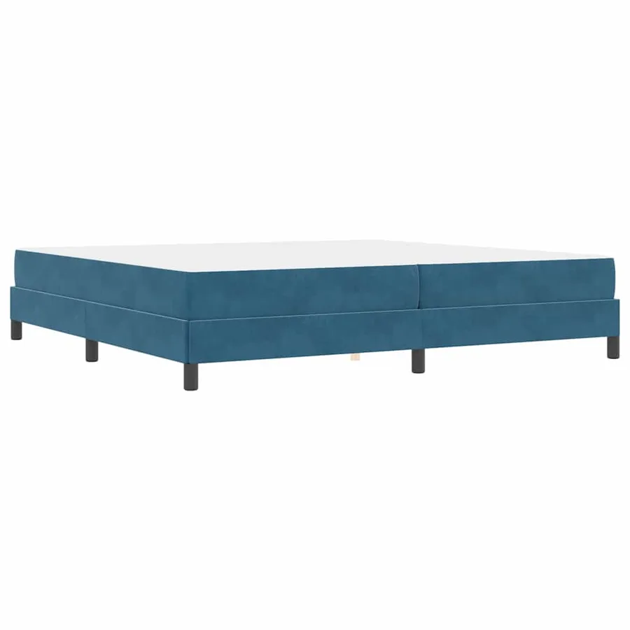 Lit à ressorts avec matelas Bleu foncé 200 x 220 cm tissu - 7