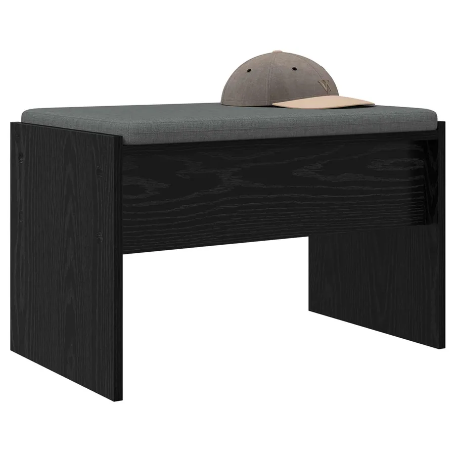Banc d'entrée avec coussin Chêne noir 63 x 38 x 40 cm - 3