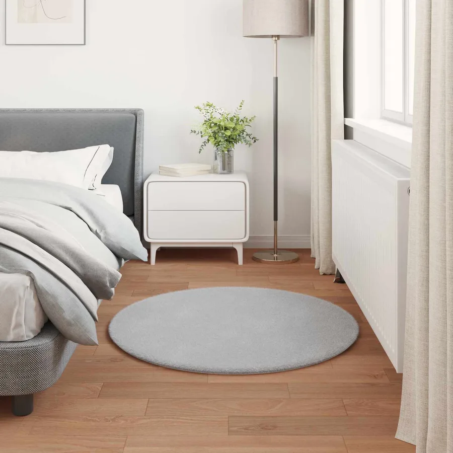 Tapis antidérapant en fausse de lapin OLITE Gris Ø 80 cm - 4