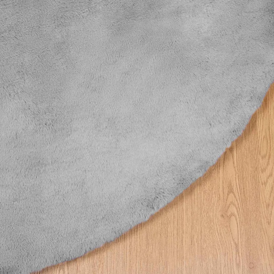 Tapis antidérapant en fausse de lapin OLITE Gris Ø 80 cm - 7