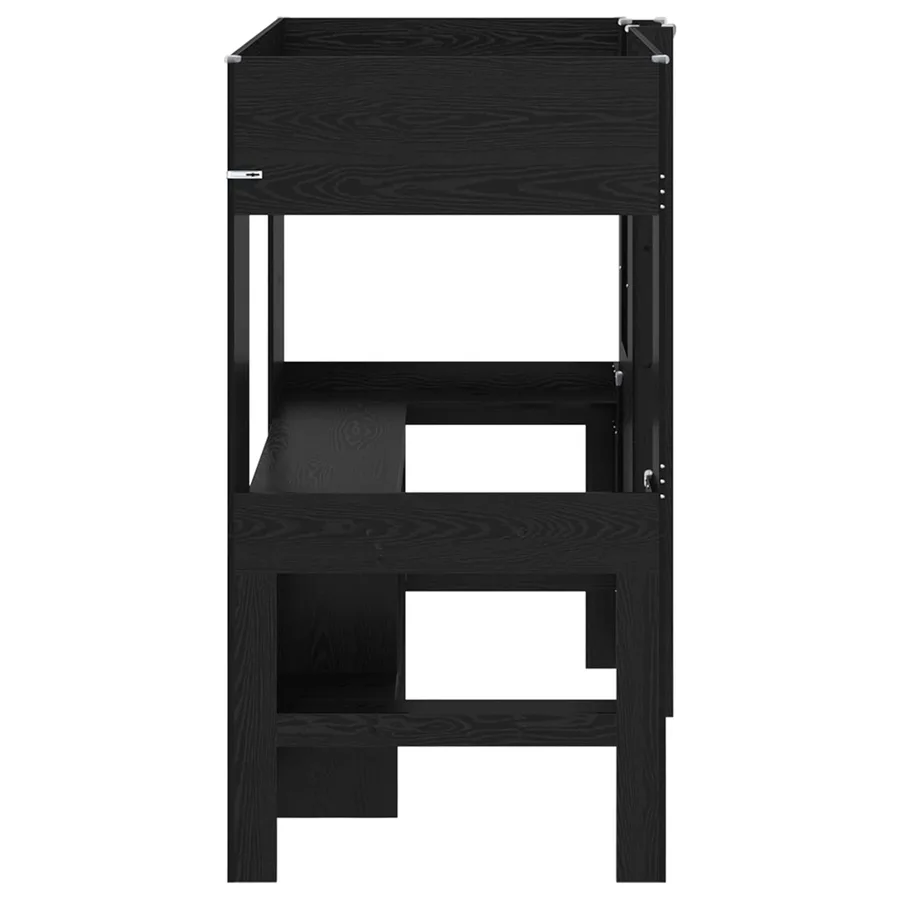 Cadre de lit superposé avec bureau Chêne noir 90 x 200 cm - 6
