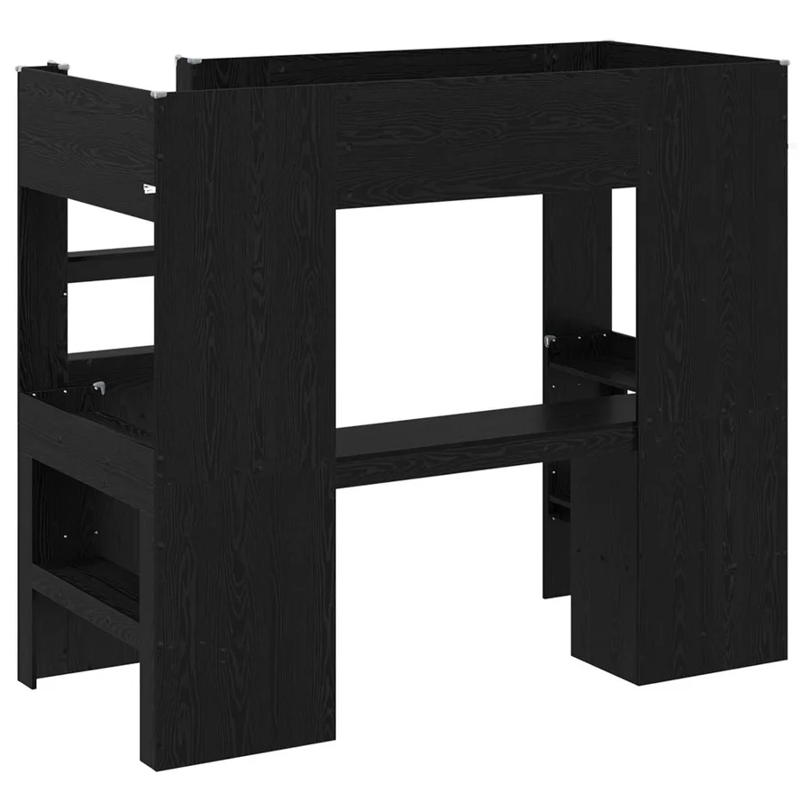 Cadre de lit superposé avec bureau Chêne noir 90 x 200 cm - 7