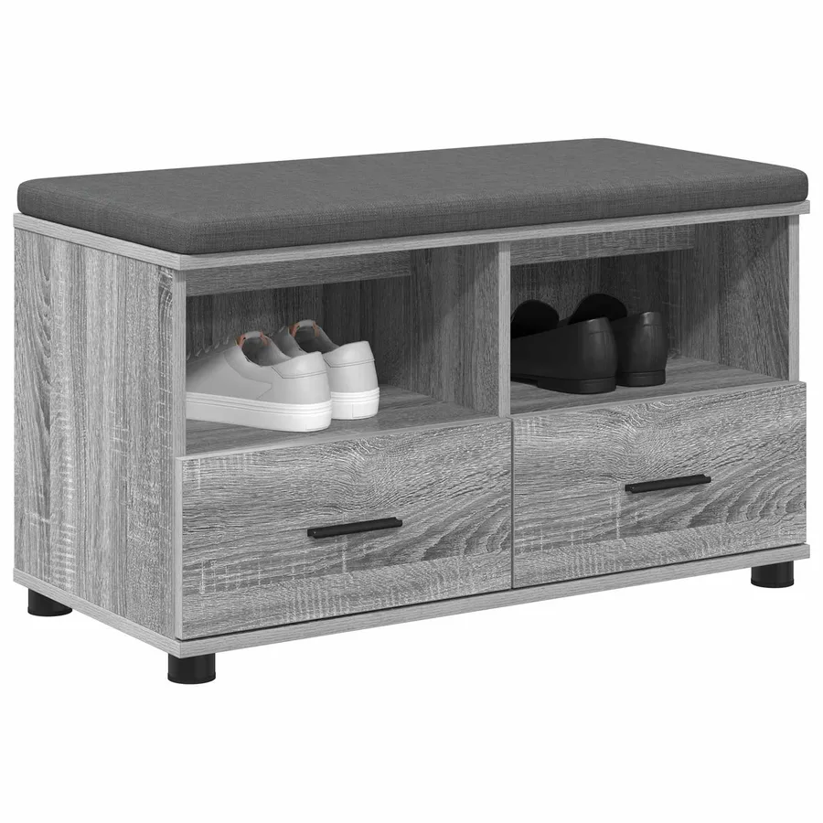 Banc d'entrée avec coussin Gris Sonoma 80 x 38 x 46 cm - 3