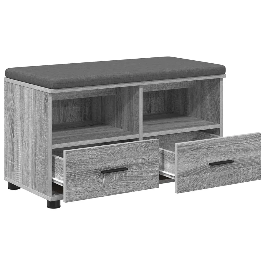 Banc d'entrée avec coussin Gris Sonoma 80 x 38 x 46 cm - 5