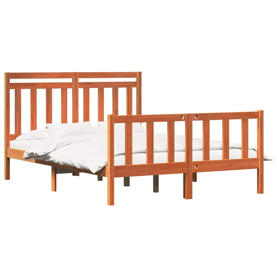 Cadre de lit Cire marron 205,5 x 165,5 x 100 cm - 2