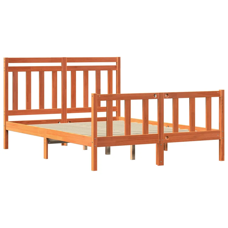 Cadre de lit Cire marron 205,5 x 165,5 x 100 cm - 3