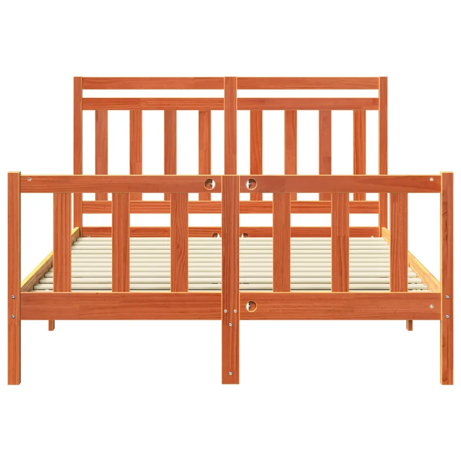 Cadre de lit Cire marron 205,5 x 165,5 x 100 cm - 4