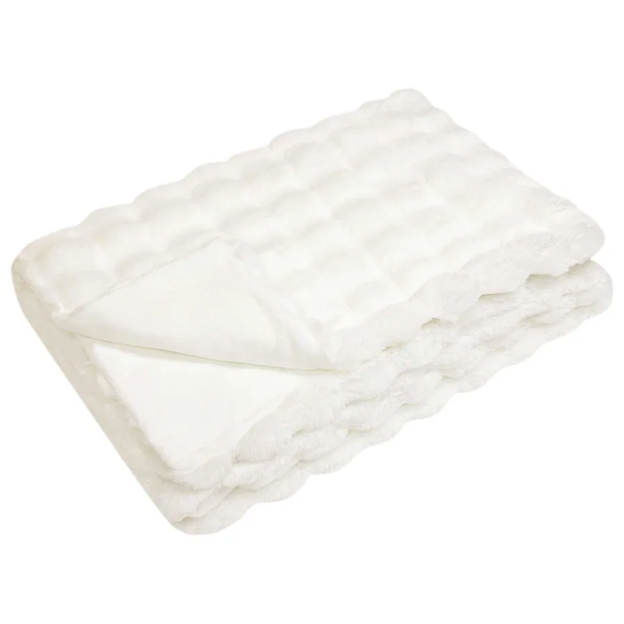 Couverture antidérapante en fausse de lapin Olite Blanc - 2